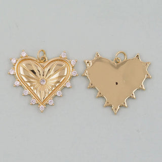 Rhinestone Heart Charm