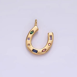 Gold Filled Gemstone Horseshoe Charm