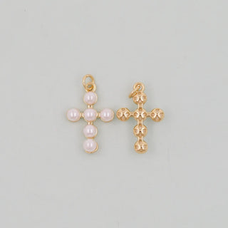 Pearl Cross Charm