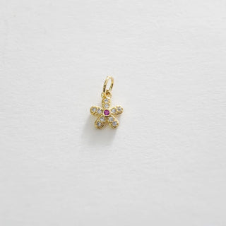 Tiny Pave Flower Charm